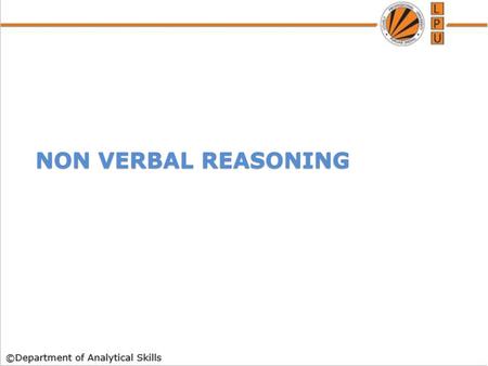 NON VERBAL REASONING.