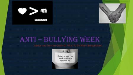 Advice and Survival Guide Of What To Do When Being Bullied