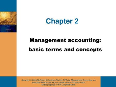 Management accounting: basic terms and concepts