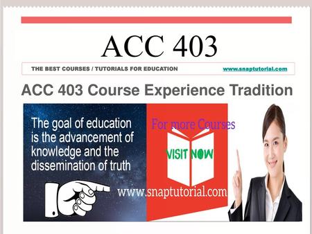 ACC 403 Course Experience Tradition