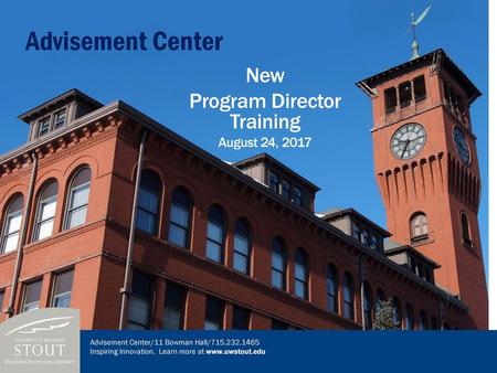 New Program Director Training August 24, 2017