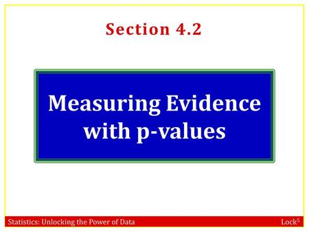 Measuring Evidence with p-values