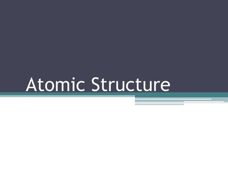 Atomic Structure.