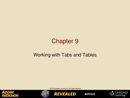 Working with Tabs and Tables