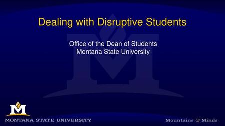 Dealing with Disruptive Students