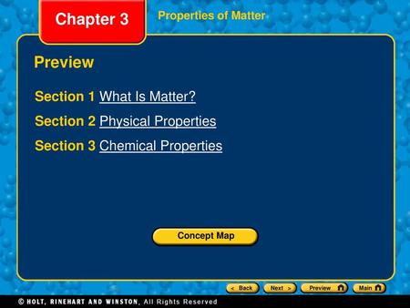 Chapter 3 Preview Section 1 What Is Matter?