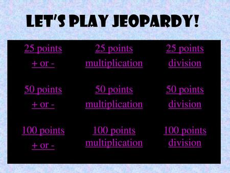 100 points multiplication