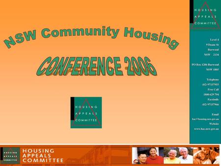 NSW Community Housing CONFERENCE 2006.