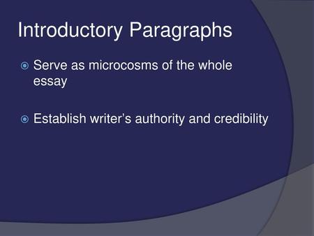 Introductory Paragraphs