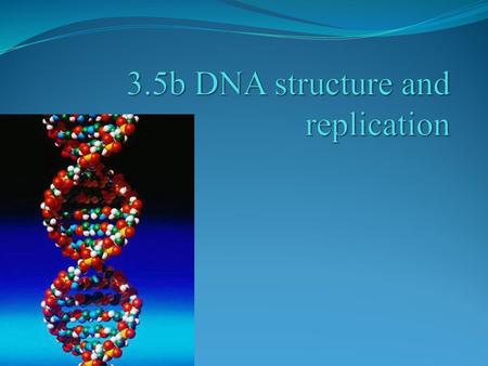 3.5b DNA structure and replication