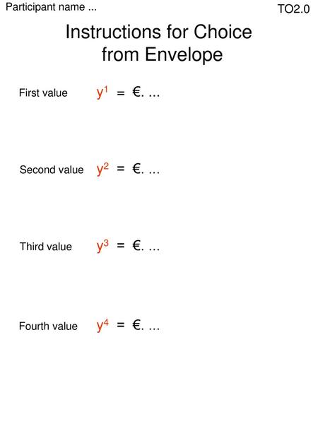 Instructions for Choice from Envelope