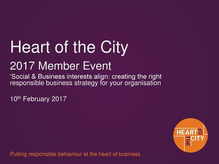 Heart of the City 2017 Member Event