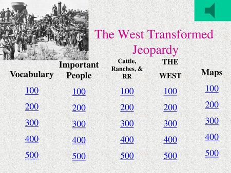 The West Transformed Jeopardy