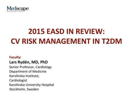 2015 EASD In Review: CV Risk management in t2dm