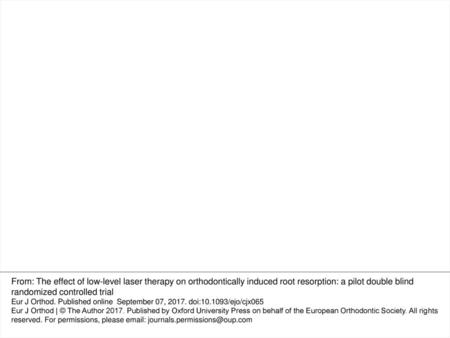 Figure 1. Orthodontic set-up and location of LLLT or placebo-laser