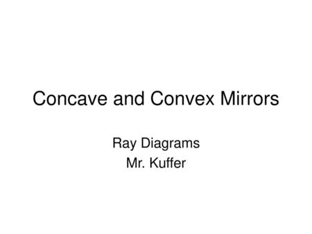 Concave and Convex Mirrors