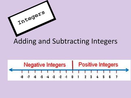 Adding and Subtracting Integers