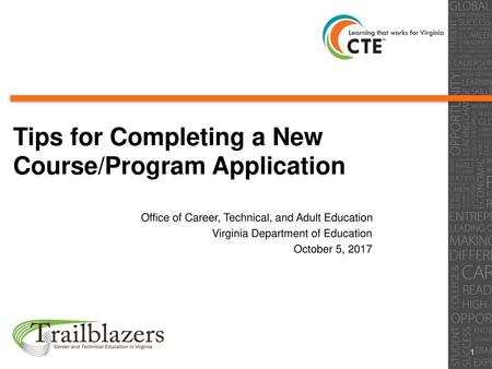 Tips for Completing a New Course/Program Application