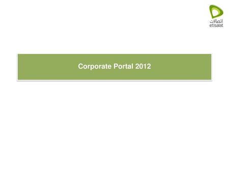 Corporate Portal 2012.