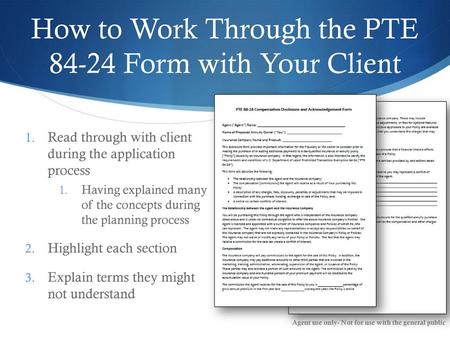 How to Work Through the PTE Form with Your Client