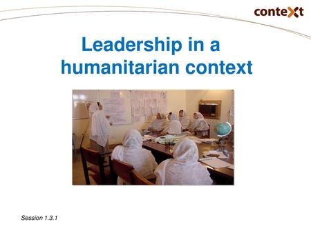 Leadership in a humanitarian context