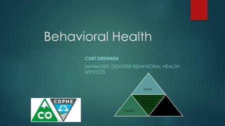 Curt drennen Manager, disaster behavioral health services