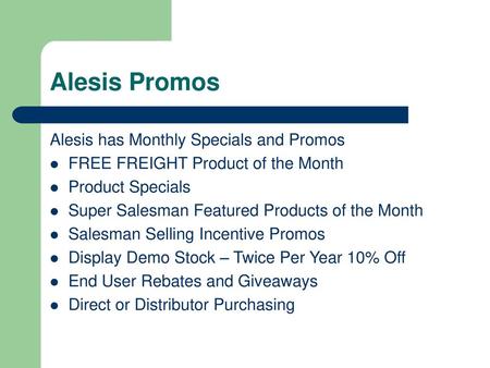 Alesis Promos Alesis has Monthly Specials and Promos