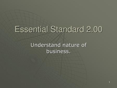 Understand nature of business.