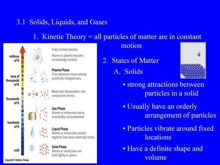 3.1  Solids, Liquids, and Gases