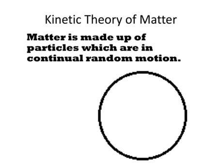 Kinetic Theory of Matter