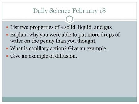 Daily Science February 18