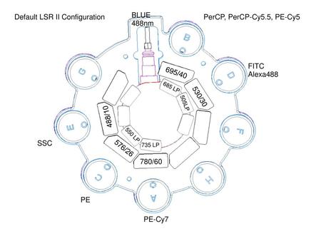 Default LSR II Configuration BLUE 488nm PerCP, PerCP-Cy5.5, PE-Cy5