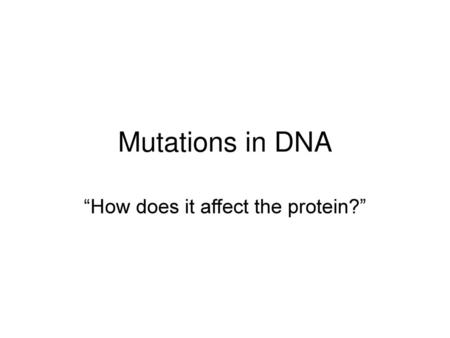 “How does it affect the protein?”