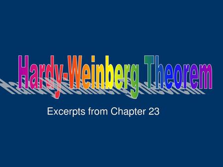 Hardy-Weinberg Theorem