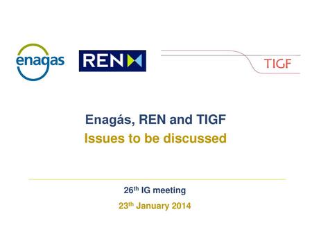 26th IG meeting 23th January 2014