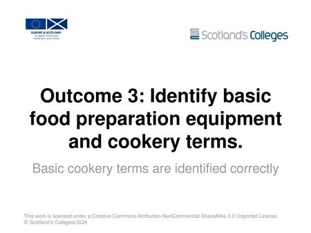 Basic cookery terms are identified correctly