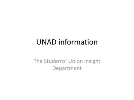 The Students’ Union Insight Department