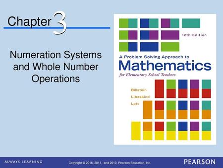 3 Chapter Numeration Systems and Whole Number Operations