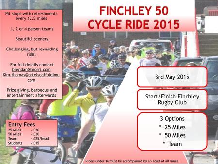 FINCHLEY 50 CYCLE RIDE rd May 2015