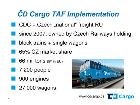 ČD Cargo TAF Implementation