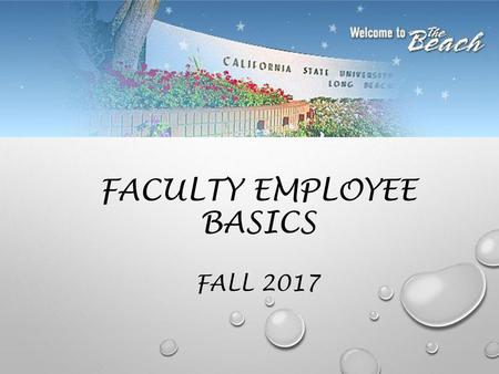 Faculty Employee basics Fall 2017