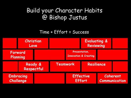 Build your Character Bishop Justus