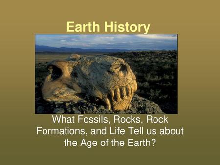 Earth History What Fossils, Rocks, Rock Formations, and Life Tell us about the Age of the Earth?