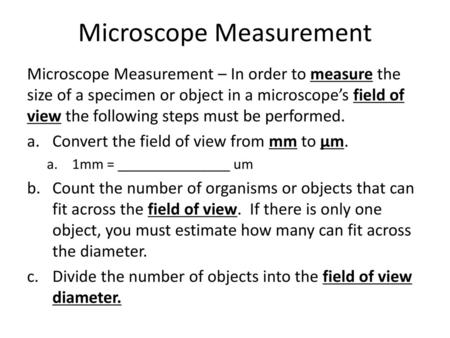 Microscope Measurement