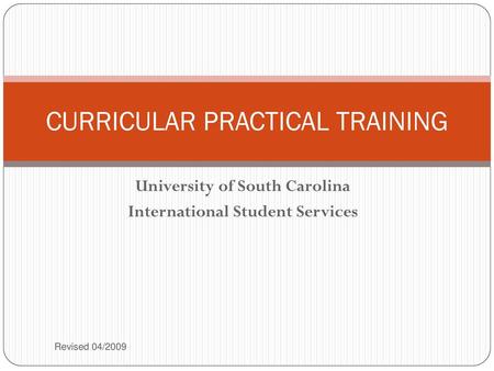 CURRICULAR PRACTICAL TRAINING