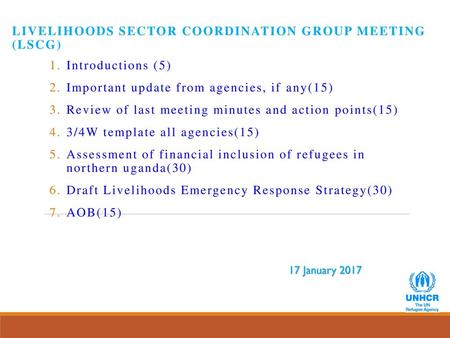 Livelihoods Sector Coordination Group meeting (LSCG)