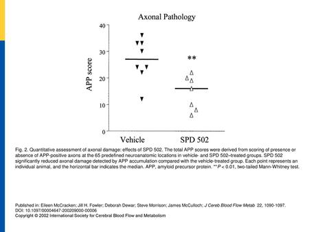 Fig. 2. Quantitative assessment of axonal damage: effects of SPD 502