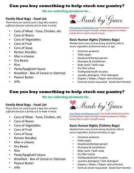 Can you buy something to help stock our pantry?