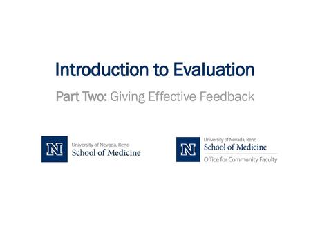 Introduction to Evaluation