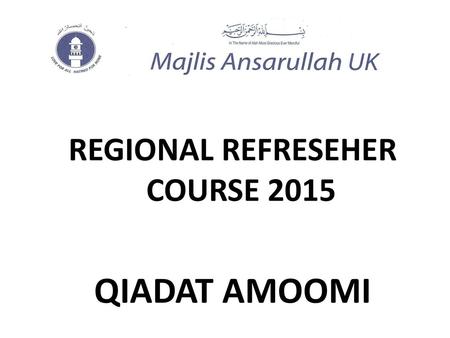 REGIONAL REFRESEHER COURSE 2015